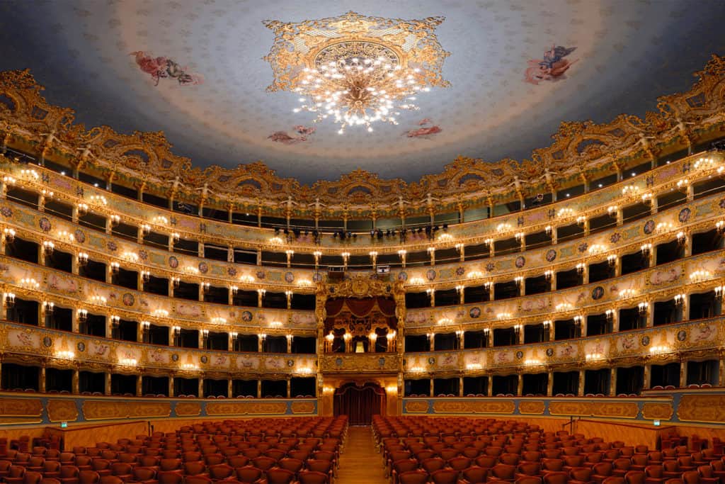La Fenice Opera House Theatre, interior and galleries. Sestiere of San Marco La Fenice Opera House Theatre, interior and galleries. Sestiere of San Marco