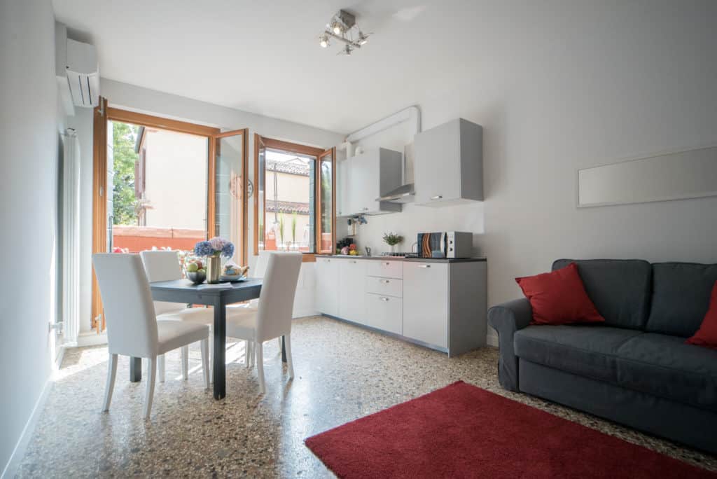 Big open air living, dining room and kitchen with sofa bed - Venier Apartment Big open air living, dining room and kitchen with sofa bed - Venier Apartment