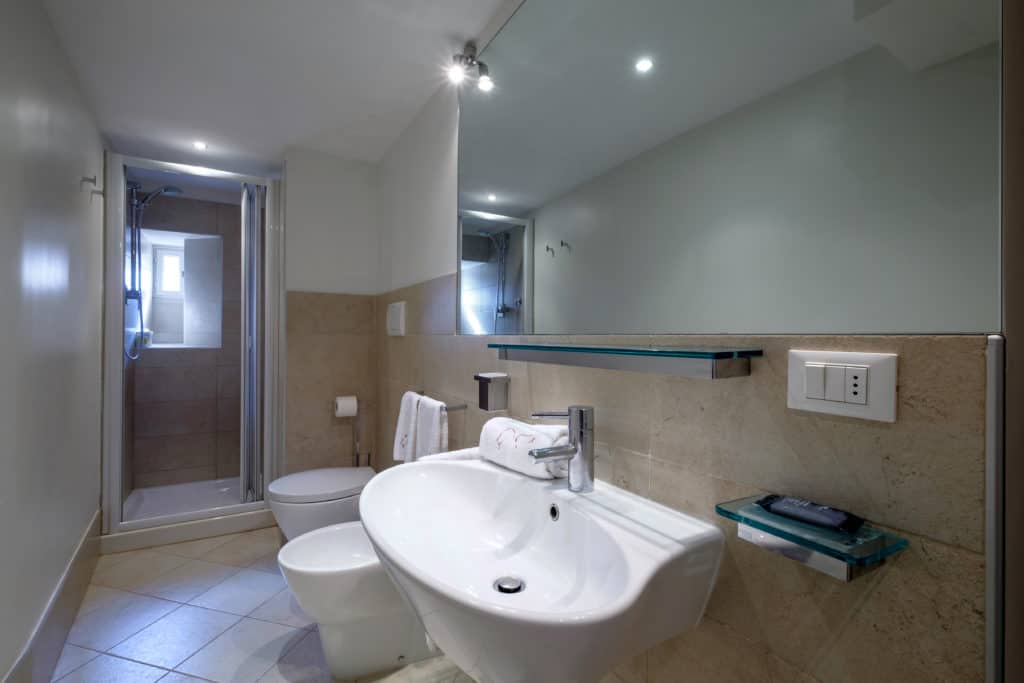 Small bathroom with shower - The Lion's 4 Apartment Small bathroom with shower - The Lion's 4 Apartment